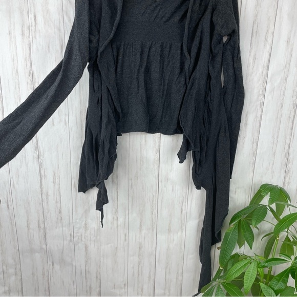 All Saints Spitafield gray waterfall layered cardigan 10 - Picture 2 of 7